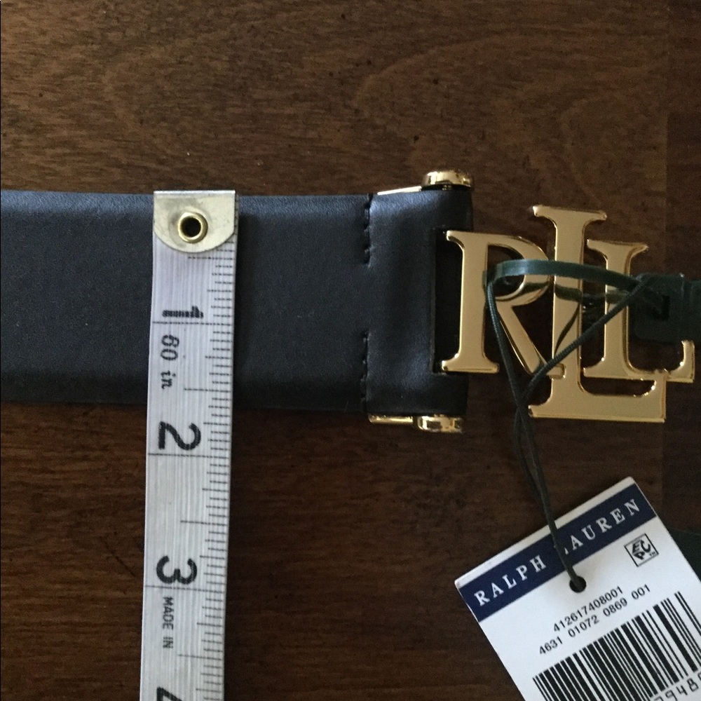 Ralph Lauren LRL Stencil gold tone logo belt - Picture 3 of 7